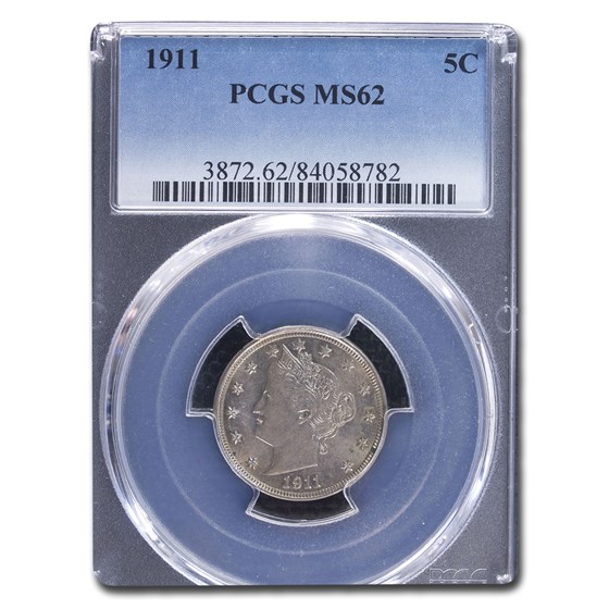1911 Liberty Head V Nickel MS-62 PCGS 1911 Liberty Head V Nickel MS-62 PCGS